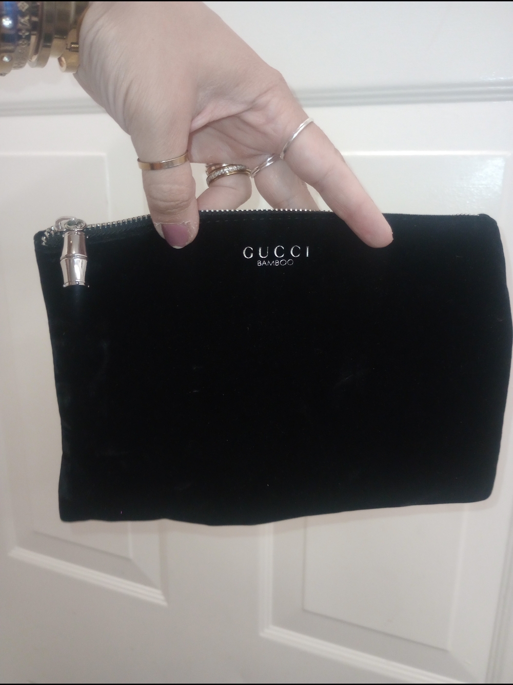 Gwp Gucci Bamboo Black Velvet Cosmetic Pouch